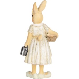 Clayre & Eef 6PR5455 Decoración de Pascua Conejo Beige Amarillo 8x5x15 cm