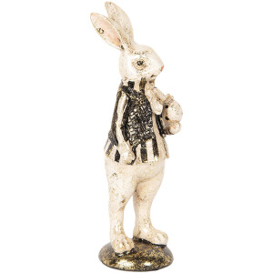 Clayre & Eef Conejo Decorativo Poliresina Beige Negro...