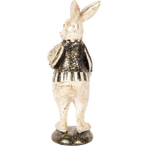 Clayre & Eef Conejo Decorativo Poliresina Beige Negro 8x9x25 cm