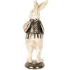 Clayre & Eef Conejo Decorativo Poliresina Beige Negro 8x9x25 cm