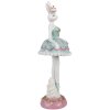 Clayre & Eef Figurita Decorativa Conejo Bailarina Blanco Verde Rosa 9x8x23 cm