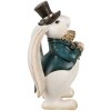 Clayre & Eef Figurita Decorativa Conejo Blanco Azul 14x13x23 cm Poliresina