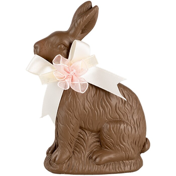 Clayre & Eef figurita conejo estilo campestre poliresina marrón blanco 9x4x13 cm