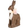 Clayre & Eef figurita conejo estilo campestre poliresina marrón blanco 9x4x13 cm