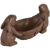 Clayre & Eef Conejo Decorativo con Huevo Marrón 34x15x15 cm Poliresina Estilo Campestre