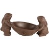 Clayre & Eef Conejo Decorativo con Huevo Marrón 34x15x15 cm Poliresina Estilo Campestre