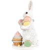 Clayre & Eef Decoración Conejo Blanco Rosa 13x15x25 cm Decoración de Pascua