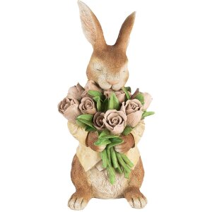 Clayre & Eef Decoración Conejo Poliresina...