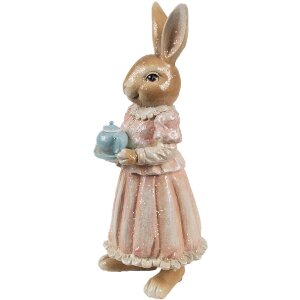 Clayre & Eef Decoración Conejo Poliresina...