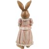Clayre & Eef Decoración Conejo Poliresina Marrón Rosa 11x11x26 cm Estilo campestre