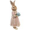 Clayre & Eef Decoración Conejo Poliresina Marrón Rosa 11x11x26 cm Estilo campestre