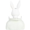 Clayre & Eef Conejo Decorativo Blanco Verde 11x10x16 cm Poliresina Estilo Campestre