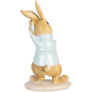 Clayre & Eef Conejo Decorativo Estilo Campestre Azul 9x7x15 cm