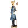 Clayre & Eef Conejo decorativo Azul Beige Oro 5x5x18 cm Poliresina