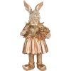 Clayre & Eef Conejo Decorativo Beige Rosa 14x13x35 cm Decoración de Pascua