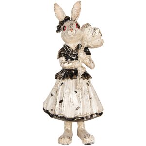 Clayre & Eef Conejo Decorativo Beige Negro 13x11x30...
