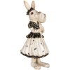 Clayre & Eef Conejo Decorativo Beige Negro 13x11x30 cm Figurita de Pascua de Poliresina