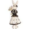 Clayre & Eef Conejo Decorativo Beige Negro 13x11x30 cm Figurita de Pascua de Poliresina