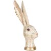 Clayre & Eef Conejo Decorativo Poliresina Beige Dorado 14x15x37 cm Decoración de Pascua