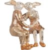 Clayre & Eef figurita decorativa pareja conejo beige dorado 32x17x35 cm