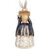 Clayre & Eef Conejo Decorativo Beige Oro 11x10x24 cm Figura Animal Poliresina
