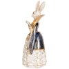 Clayre & Eef Conejo Decorativo Beige Oro 11x10x24 cm Figura Animal Poliresina
