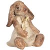 Clayre & Eef Conejo Decorativo Poliresina Marrón Beige Dorado 16x14x18 cm
