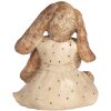 Clayre & Eef Conejo Decorativo Poliresina Marrón Beige Dorado 16x14x18 cm