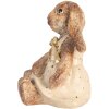 Clayre & Eef Conejo Decorativo Poliresina Marrón Beige Dorado 16x14x18 cm