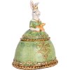 Clayre & Eef Joyero Conejo Beige Verde 18x15x24 cm