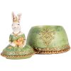 Clayre & Eef Joyero Conejo Beige Verde 18x15x24 cm