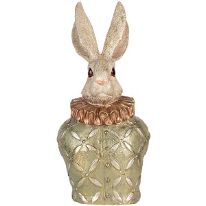 Clayre & Eef Busto Decorativo Conejo Beige Verde Oro...