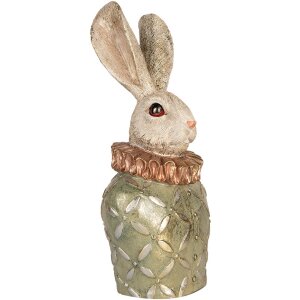 Clayre & Eef Busto Decorativo Conejo Beige Verde Oro...