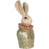 Clayre & Eef Busto Decorativo Conejo Beige Verde Oro 19x14x40 cm Poliresina