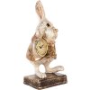Clayre & Eef conejo decorativo con reloj estilo vintage country poliresina dorada