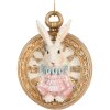 Clayre & Eef Colgante Conejo Oro Blanco 6x3x7 cm Decoración Country Style