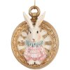 Clayre & Eef Colgante Conejo Oro Blanco 6x3x7 cm Decoración Country Style