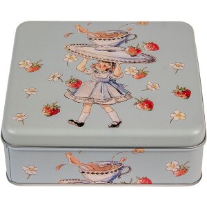 Clayre & Eef 6BL0139 Lata Azul 17x17x6 cm Retro Vintage