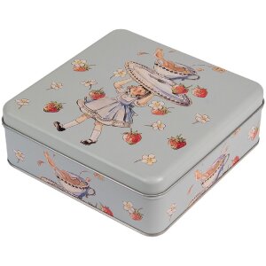 Clayre & Eef 6BL0139 Lata Azul 17x17x6 cm Retro Vintage
