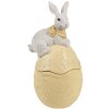 Clayre & Eef 6PR5129 Bol con Tapa Conejo de Pascua sobre Huevo de Pascua Amarillo 11x10x20 cm