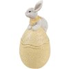 Clayre & Eef 6PR5129 Bol con Tapa Conejo de Pascua sobre Huevo de Pascua Amarillo 11x10x20 cm