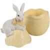Clayre & Eef 6PR5129 Bol con Tapa Conejo de Pascua sobre Huevo de Pascua Amarillo 11x10x20 cm