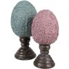Clayre & Eef Huevo decorativo Ø 13x28 cm Estilo rústico Poliresina rosa marrón