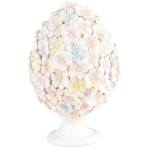 Clayre & Eef Huevo Decorativo Patrón Floral...