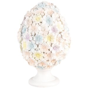 Clayre & Eef Huevo Decorativo Patrón Floral...