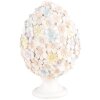 Clayre & Eef Huevo Decorativo Patrón Floral Blanco Rosa Ø 12x19 cm