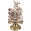 Clayre & Eef Decoración Pastel Ø 18x32 cm Blanco Rosa Oro Decoración Pascua