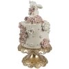 Clayre & Eef Decoración Pastel Ø 18x32 cm Blanco Rosa Oro Decoración Pascua