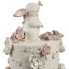 Clayre & Eef Decoración Pastel Ø 18x32 cm Blanco Rosa Oro Decoración Pascua