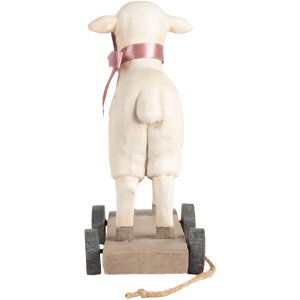 Clayre & Eef Figurita Decorativa Oveja Estilo Campestre Poliresina Beige Marrón 17x9x20 cm